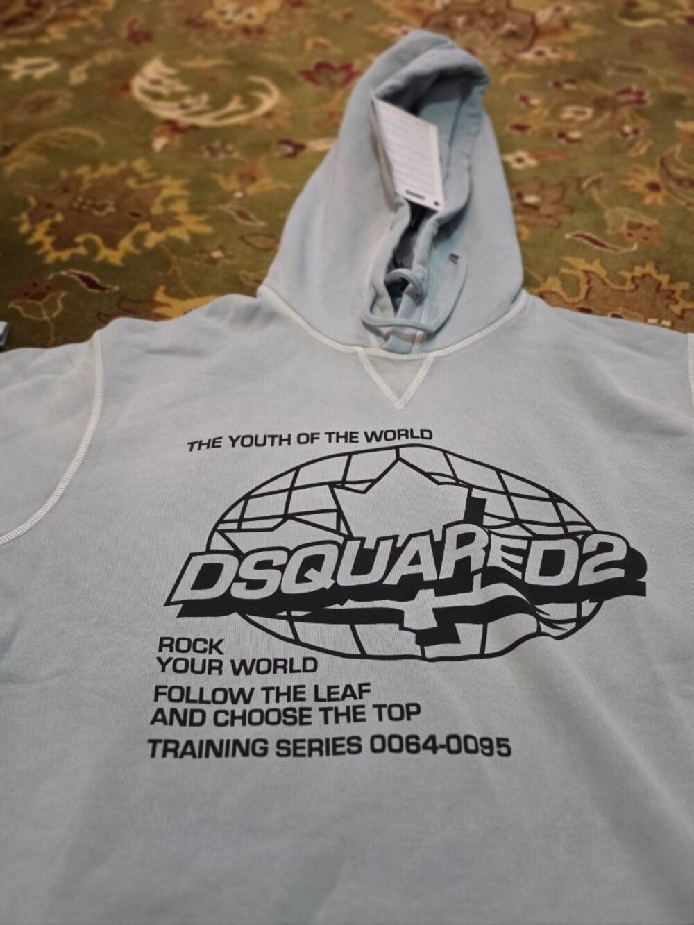 DSQUARED2 HOODED SWEATSHIRT ski blue medium